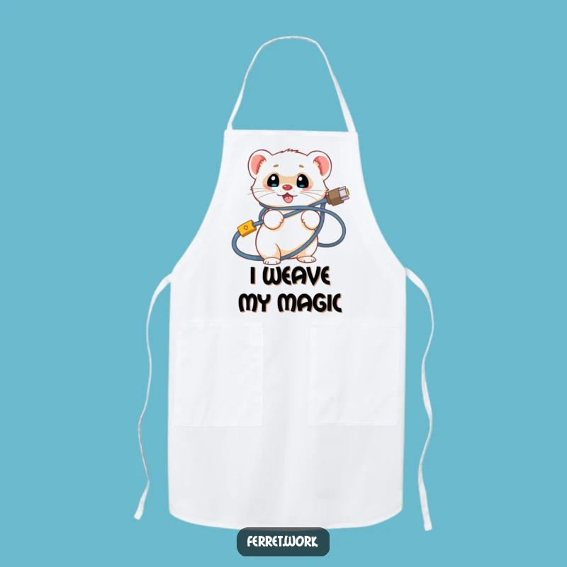 Funny Ferret Apron: Hilarious Kitchen Tech Chaos for Cooking Fun