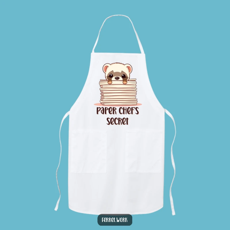 Funny Ferret Paperwork Apron: Busy Chef Gift for Overwhelmed Cooks