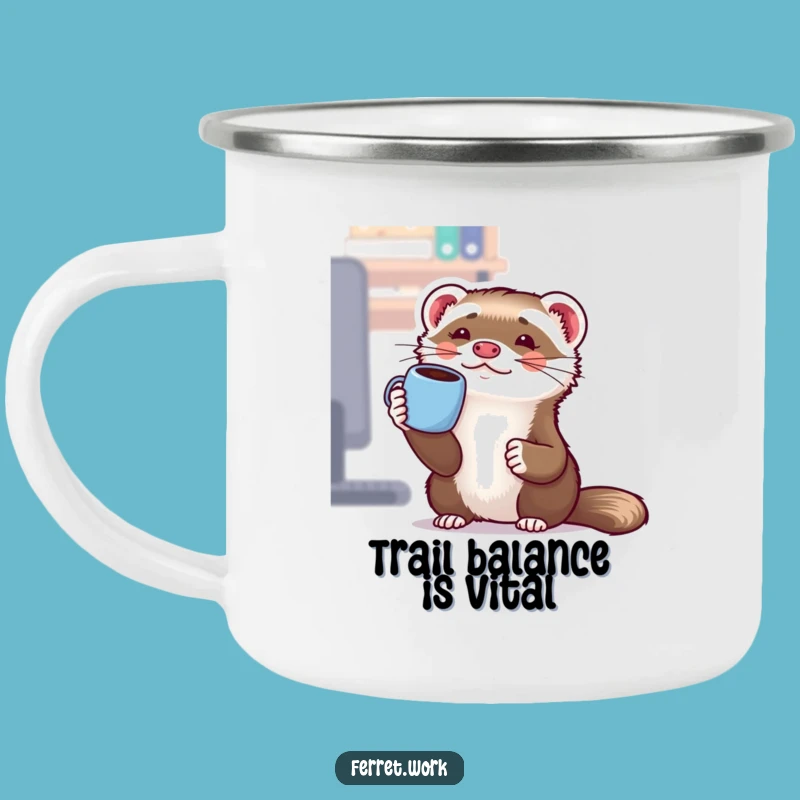 Funny Office Ferret Coffee Mug Camping Mug - Enjoy Coffee with Hilarious Outdoor Office Vibes!