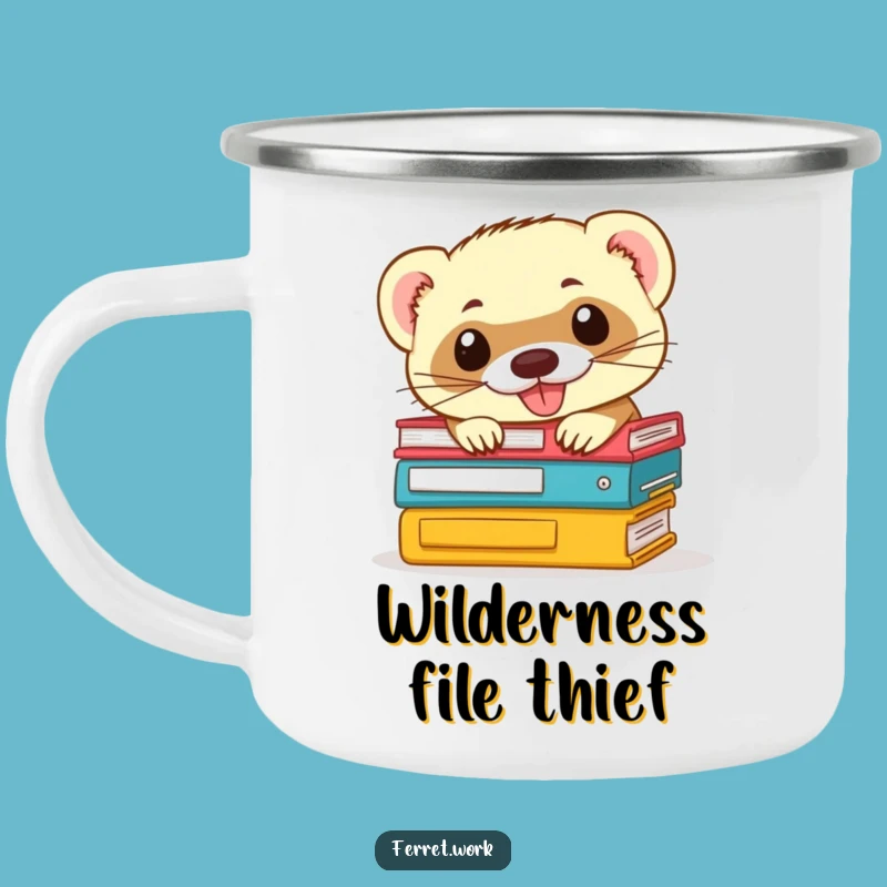 Funny Ferret Office Camping Mug: Outdoor Mischief, Desk Buddy, Perfect Gift!