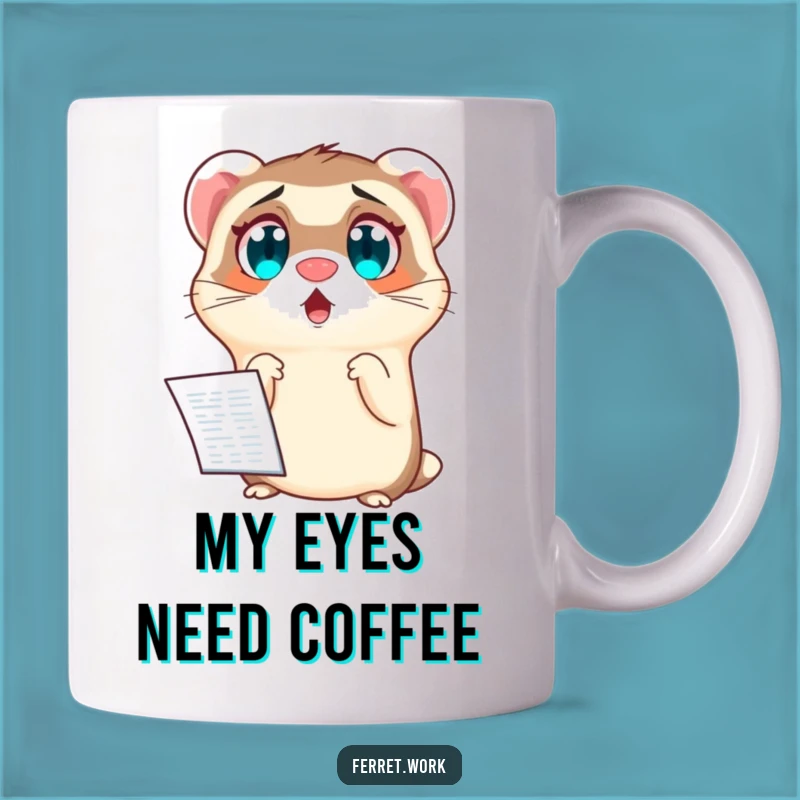 Funny Spreadsheet Surprise Mug: Shocked Ferret Gift for Office Humor