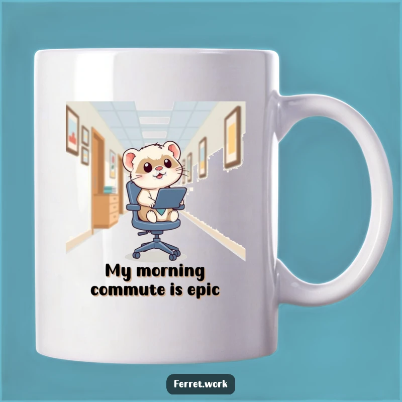 Funny Kawaii Office Ferret Swivel Chair Zoom Funny Gift Mug