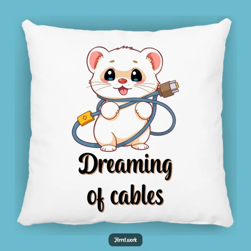 Funny Ferret Pillow: Comfy Tech Struggle Cushion, Hilarious Home Decor