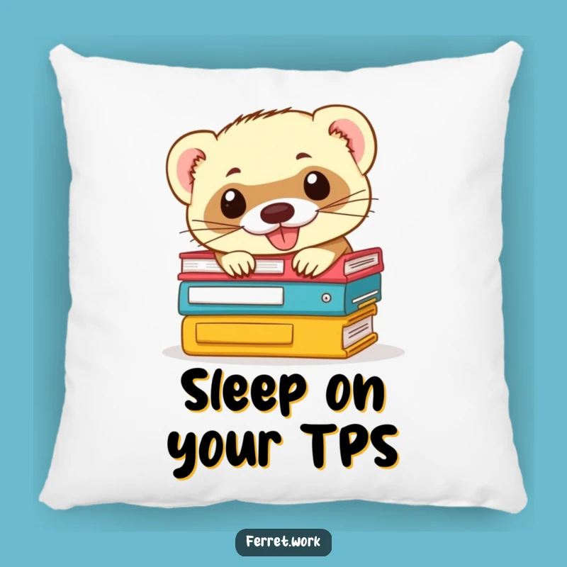 Funny Ferret Office Pillow: Cozy Desk Accent, Mischievous Pal, Perfect Comfort Gift!