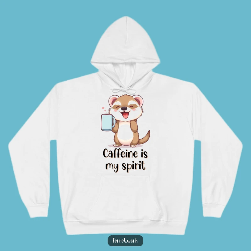Cozy Ferret Hoodie: Cute & Funny Coffee Lover Sweatshirt Gift