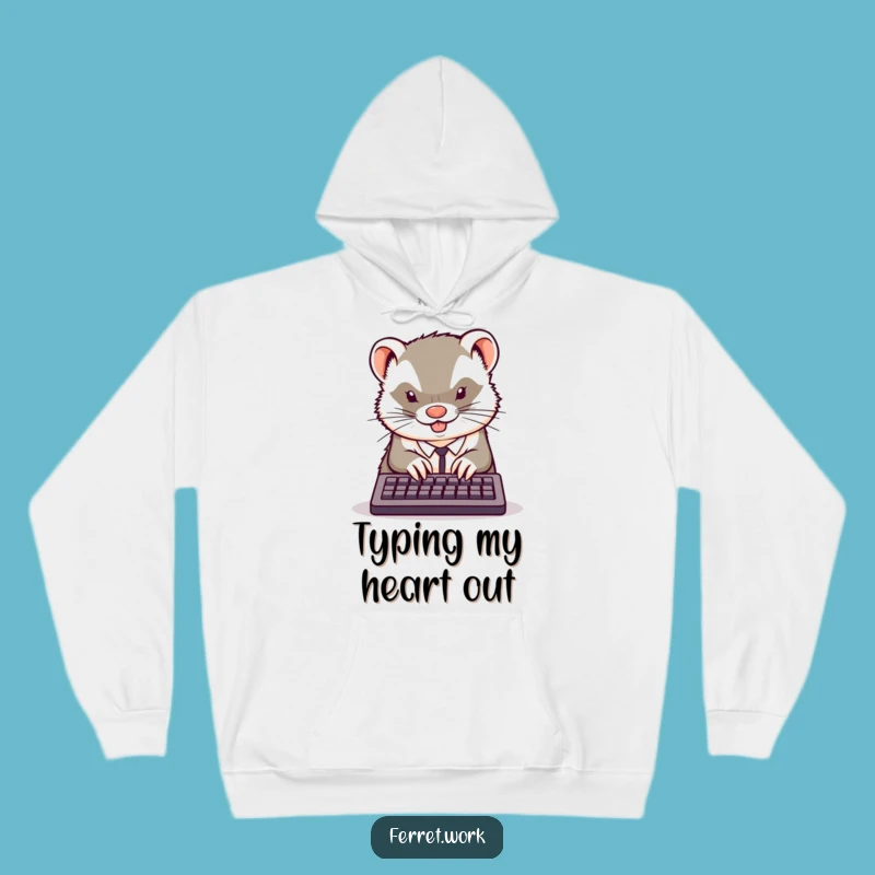 Cozy Funny Office Ferret Hoodie: Stay Focused & Warm While Working