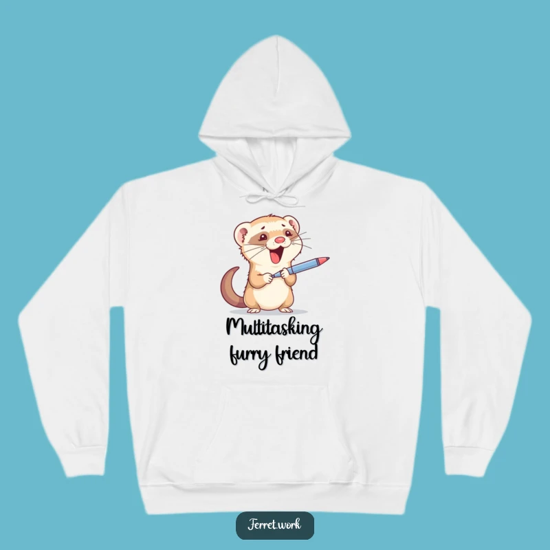 Funny Ferret Office Chaos Hoodie - Cozy and Hilarious Workwear Gear