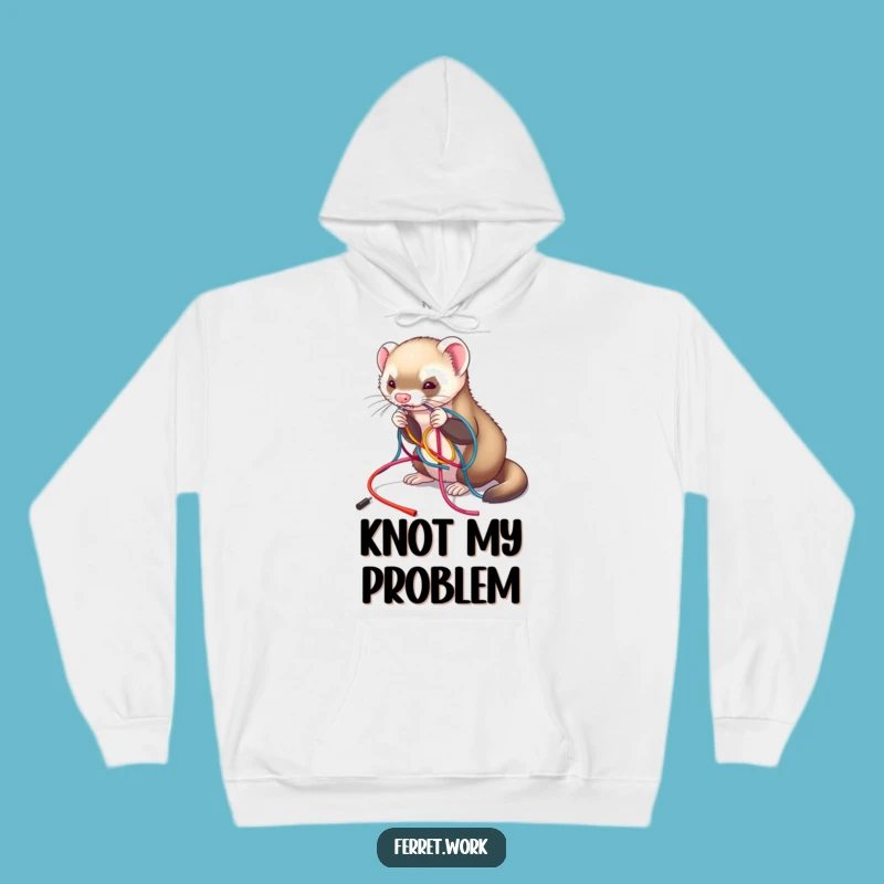 Cozy Funny Ferret Wire Tangle Hoodie - Warm Chaotic Comfort Gift