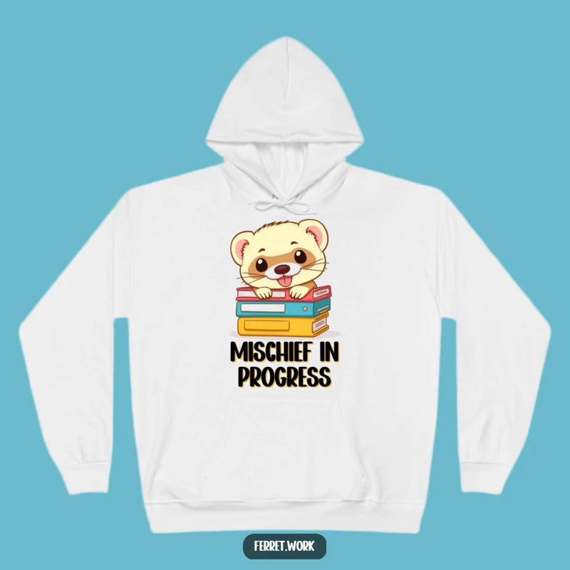 Funny Ferret Office Hoodie: Cozy Mischief, Desk Pal, Perfect Comfort Gift!