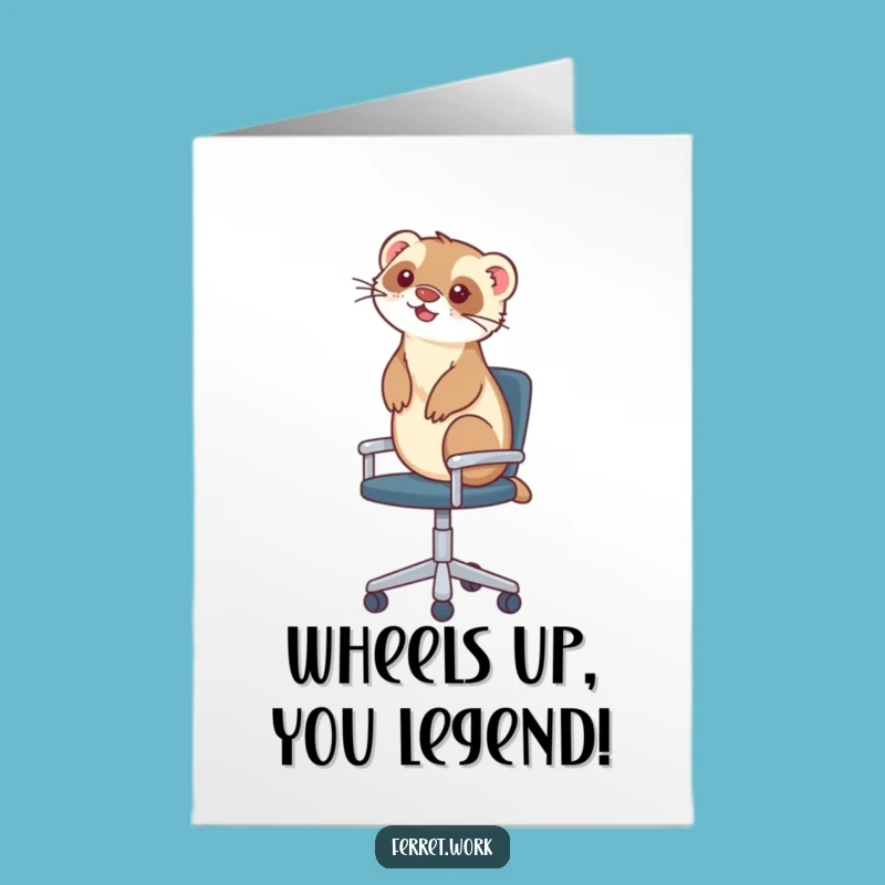 Free Printable Congrats Card: Ferret's Speedy Success Ride - Downloadable