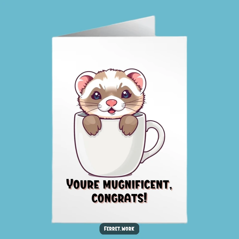 Free Printable Congrats Card: Ferret's Cozy Celebration Spot - Downloadable