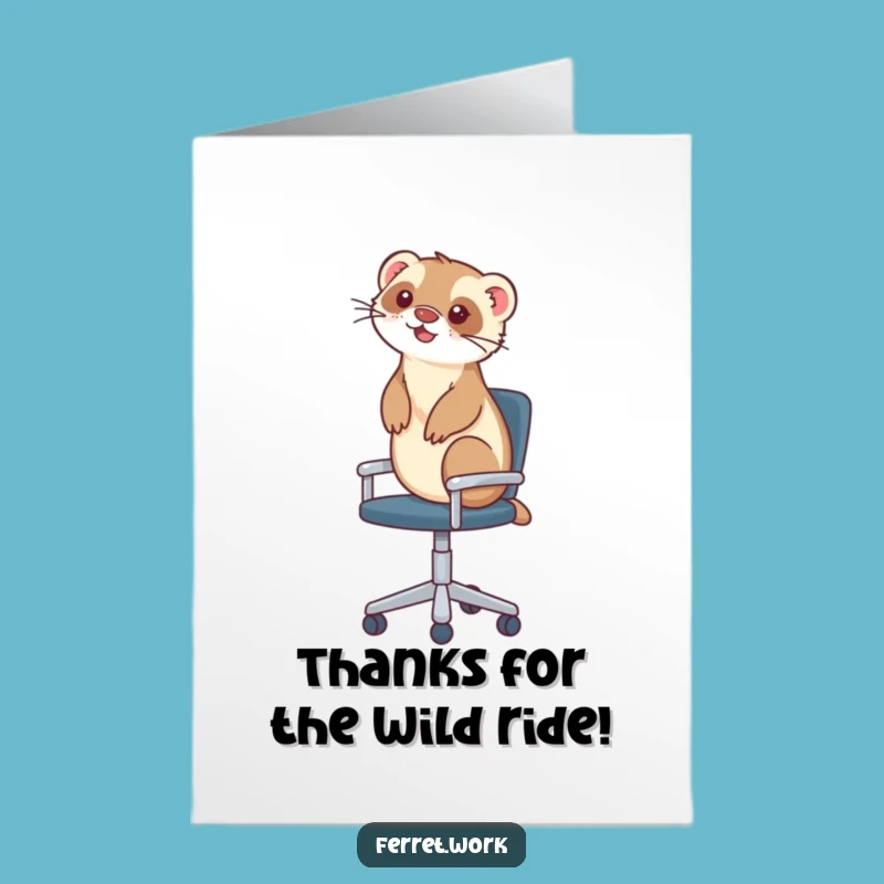 Free Printable Thank You Card: Ferret's Rolling Gratitude - Downloadable Design