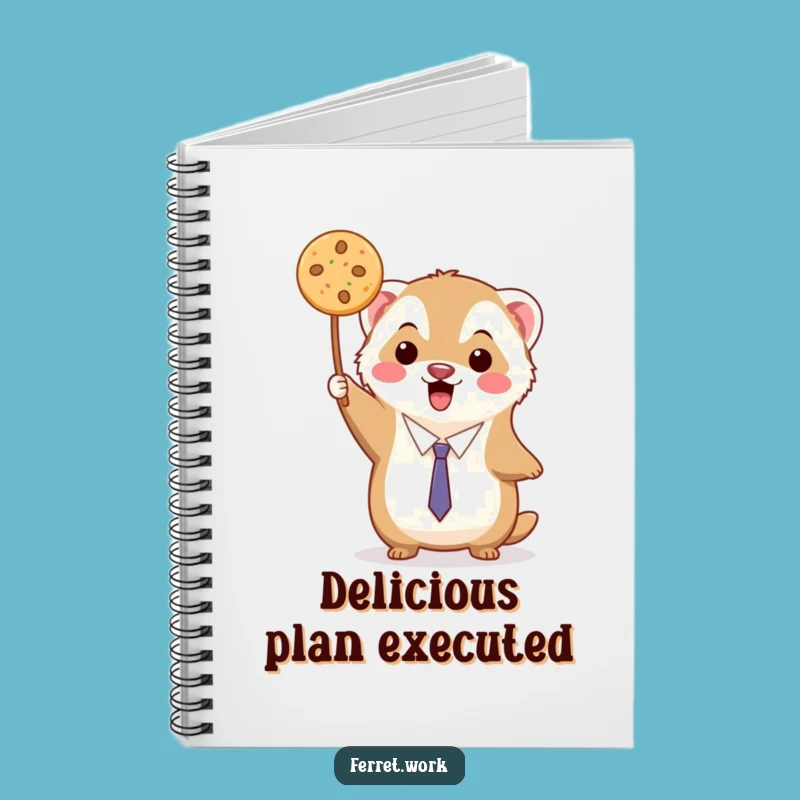 Funny Kawaii Ferret Cookie Victory Notebook - Hilarious Treat Journal