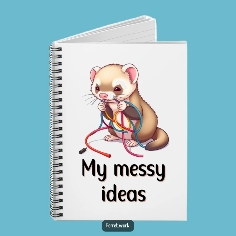Funny Ferret Wire Tangle Notebook - Jot Down Organized Ideas Gift