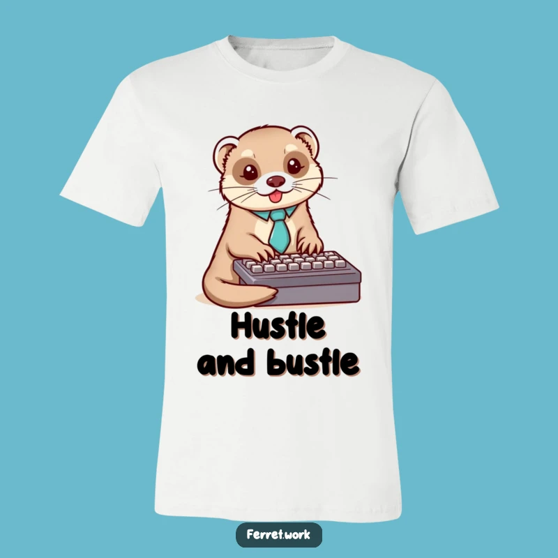 Funny Ferret T-Shirt: Dapper Typing Weasel Gift for Office Humor
