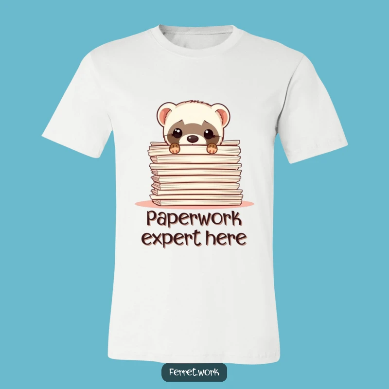Funny Ferret Paperwork T-Shirt: Relatable Hiding Weasel Gift Tee