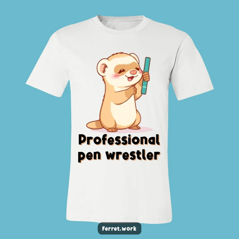 Funny Ferret T-Shirt: Playful Pen Batting Action, Ideal Humorous Gift for Pet Owners