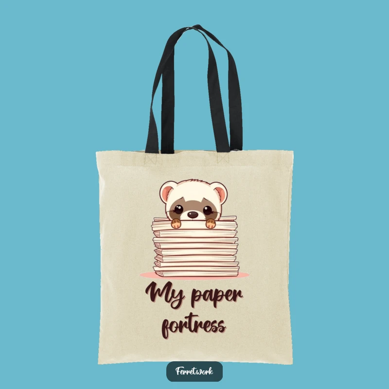 Funny Ferret Paperwork Tote Bag: Bureaucrat Companion Gift Holder
