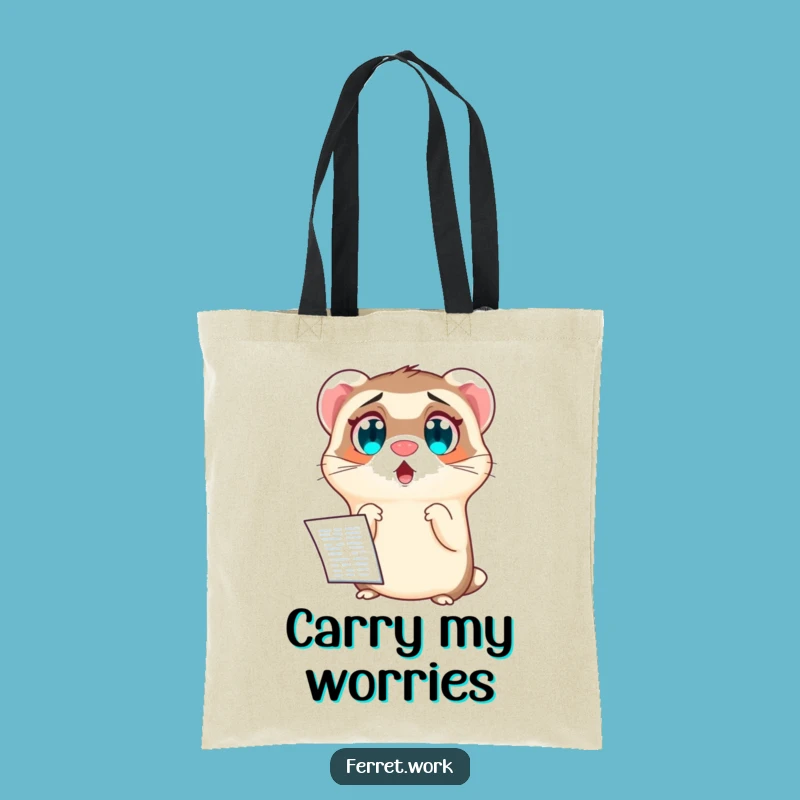 Funny Spreadsheet Surprise Tote Bag: Shocked Ferret Carryall